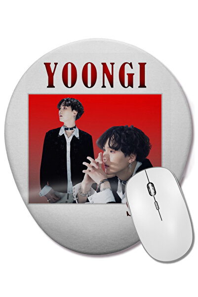 BASKI DÜNYASI Mouse Pad oval Suga Yoongi Bts cu suport pentru încheietura mâinii