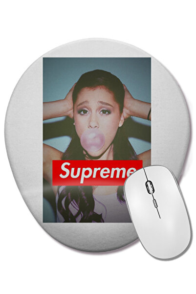 BASKI DÜNYASI Mouse Pad oval Supreme Ariana Grande cu suport pentru încheietu...