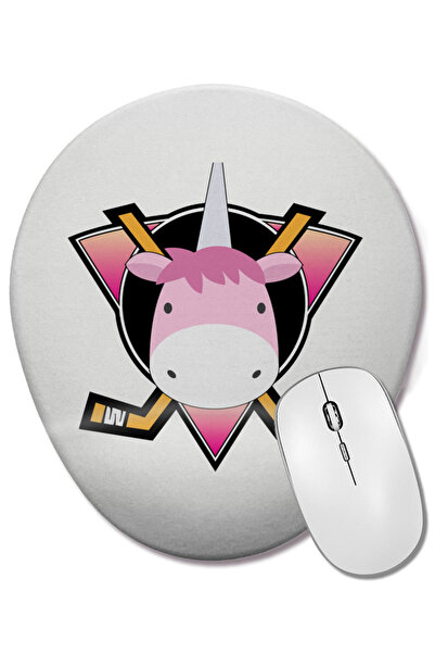 BASKI DÜNYASI Unicorn Mighty Ducks Logo Mix Οβάλ ποντίκι με υποστήριξη καρπού