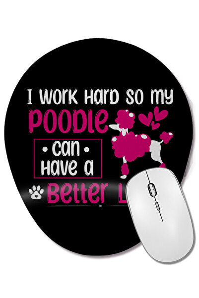 BASKI DÜNYASI Работа за Poodle Mom Dog Armrest Oval Mouse Pad