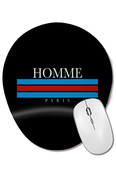 BASKI DÜNYASI Mouse Pad oval Homme Paris cu suport pentru încheietura mâinii