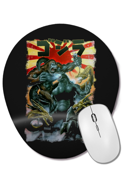 BASKI DÜNYASI Mouse Pad oval Kong vs Godzilla cu suport pentru încheietura mâinii