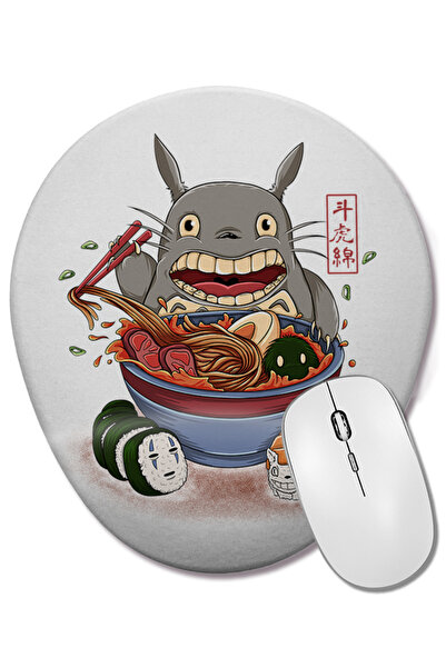 BASKI DÜNYASI Овална подложка за мишка Totoro Ramen с опора за китката