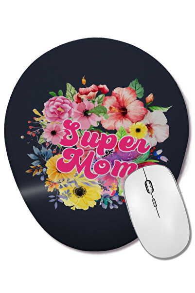 BASKI DÜNYASI Mouse Pad oval Supermom Süperanne 021 cu suport pentru încheiet...