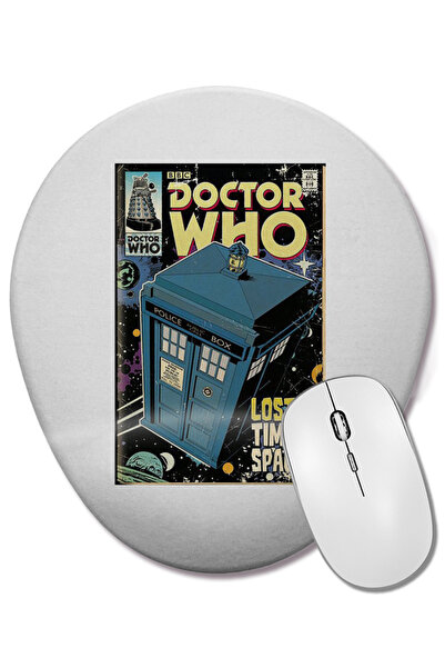 BASKI DÜNYASI Mouse Pad oval cu suport pentru încheietura mâinii Doctor Who T...