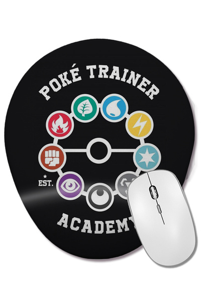 BASKI DÜNYASI Pokemon Trainer Academy Mouse Pad oval cu suport pentru încheie...