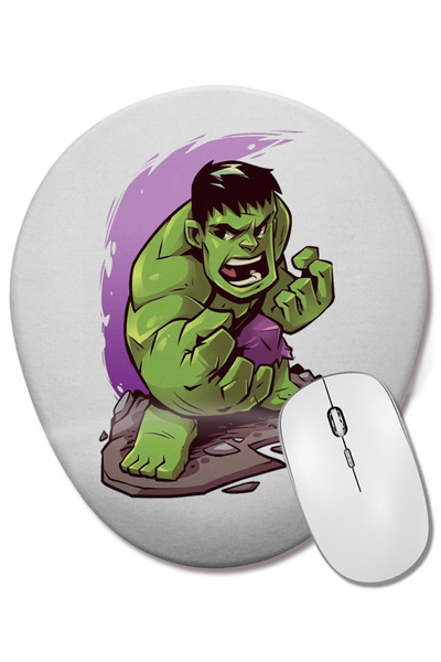 BASKI DÜNYASI Mouse Pad oval Hulk Chibi cu suport pentru încheietura mâinii