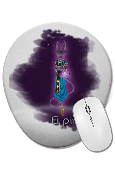 BASKI DÜNYASI Mouse Pad oval Beerus Sama cu suport pentru încheietura mâinii