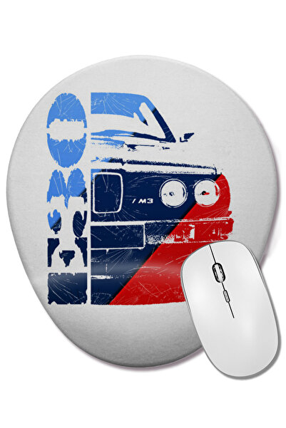 BASKI DÜNYASI Mouse Pad oval cu suport pentru încheietura mâinii Bmw E30 M Style