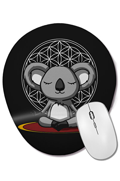 BASKI DÜNYASI Mouse Pad oval Koala Bear Meditation Koala Yoga cu suport pentr...