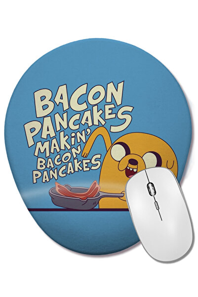 BASKI DÜNYASI Adventure Time Bacon Pancakes 012 Bilek Destekli Oval Mouse Pad