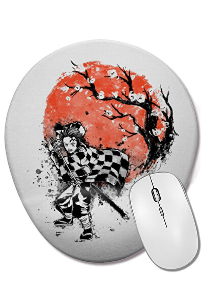 BASKI DÜNYASI Mouse Pad oval Tanjiro Ink cu suport pentru încheietura mâinii