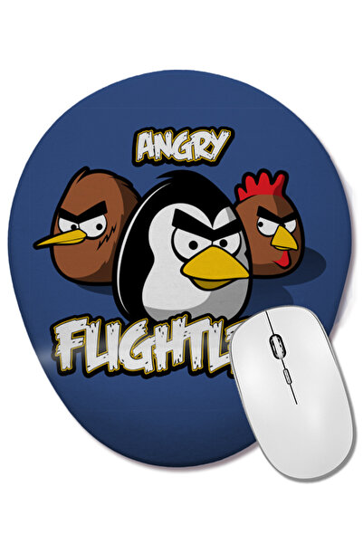 BASKI DÜNYASI Angry Birds Angry Flightless Mouse Pad oval cu suport pentru încheietura mâinii