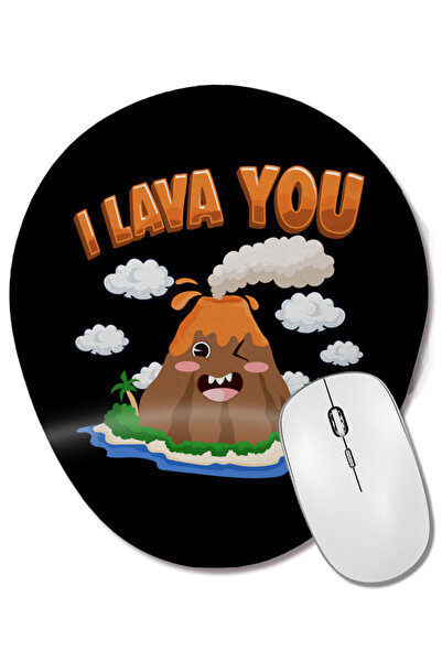 BASKI DÜNYASI Funny I Lava You Volcano Valentine's Day Pun Οβάλ ποντικοπάτημα...