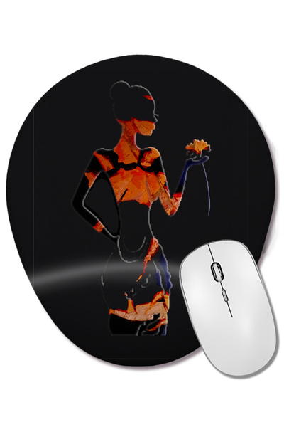 BASKI DÜNYASI Mouse Pad oval Blacklight Woman cu suport pentru încheietura mâ...