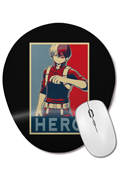 BASKI DÜNYASI Shoto Todoroki My Hero Academia Mouse Pad oval cu suport pentru...