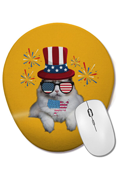 BASKI DÜNYASI CAT Poklon za 4. jul, Dan nezavisnosti, ovalna podloga za miša ...