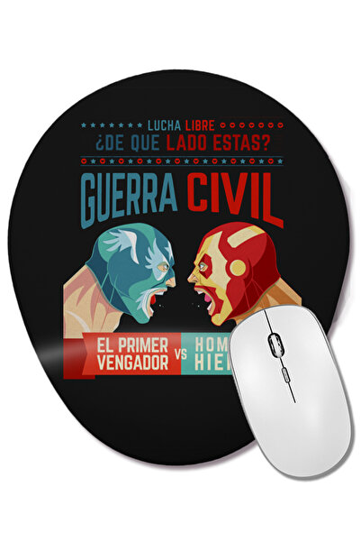 BASKI DÜNYASI Mouse Pad oval cu suport pentru încheietura mâinii Lucha Libre ...