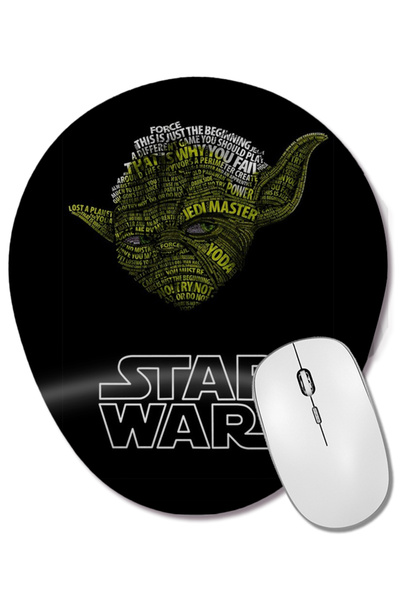 BASKI DÜNYASI Mouse Pad oval Star Wars Jedi Master cu suport pentru încheietu...