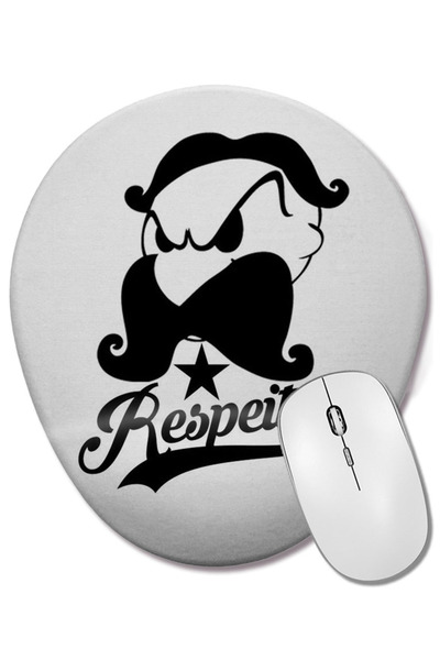 BASKI DÜNYASI Mouse Pad oval Popeye Bravo Respeita cu suport pentru încheietu...