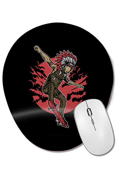 BASKI DÜNYASI Mouse Pad oval Indian Chief Rider cu suport pentru încheietura ...