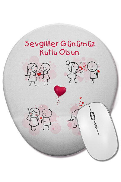 BASKI DÜNYASI Cadou pentru Ziua Îndrăgostiților 0204 Mouse Pad oval cu suport...