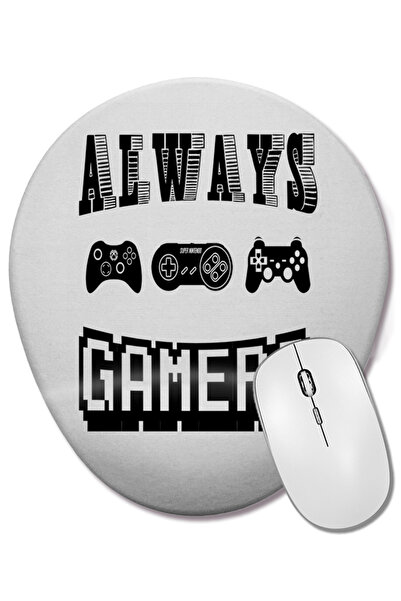 BASKI DÜNYASI Mouse Pad oval Always Gamers cu suport pentru încheietura mâinii