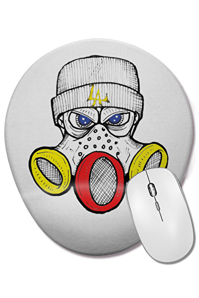 BASKI DÜNYASI Mouse Pad oval Mascara cu suport pentru încheietura mâinii