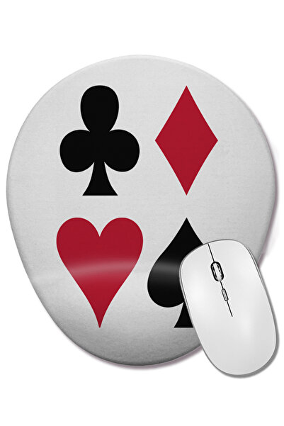 BASKI DÜNYASI Baralho 01 Mouse Pad oval cu suport pentru încheietura mâinii