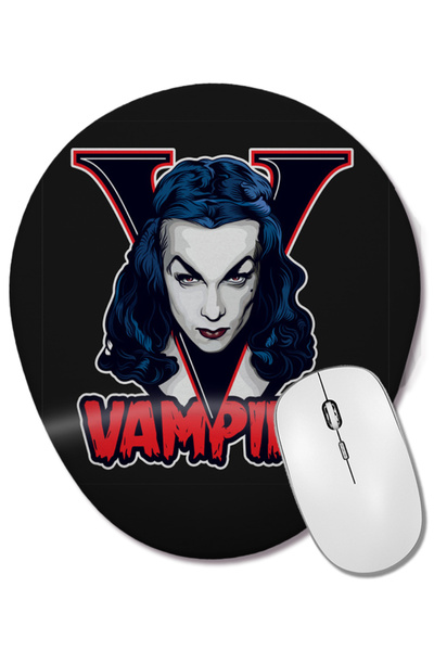 BASKI DÜNYASI Vampira Vampire подложка за мишка с овална форма и опора за кит...
