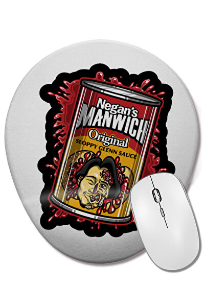 BASKI DÜNYASI Mouse Pad oval Negans Little League Baseball Walking Dead cu su...