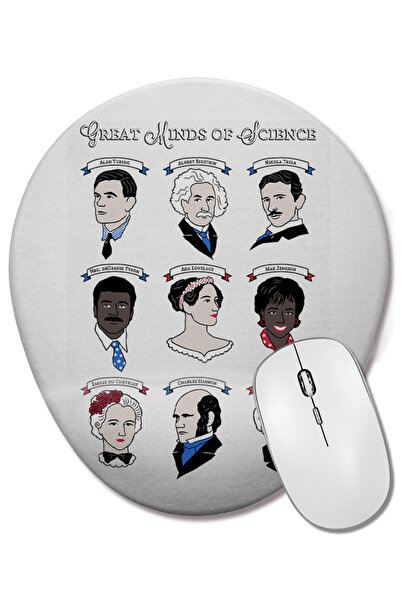 BASKI DÜNYASI Mouse Pad oval Great Minds Of Science cu suport pentru încheiet...