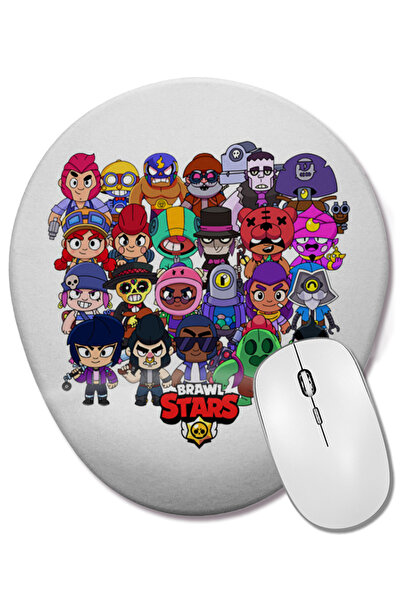 BASKI DÜNYASI Mouse Pad oval Brawl Stars Stars cu suport pentru încheietura m...