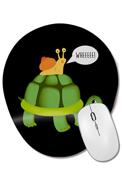 BASKI DÜNYASI Mousepad oval cu suport pentru încheietura mâinii, cu un melc d...