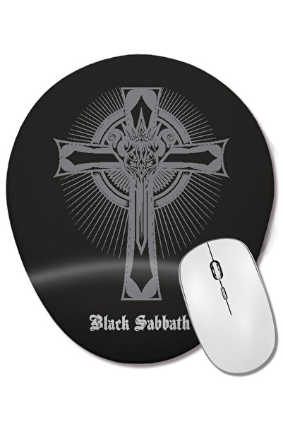 BASKI DÜNYASI Mouse Pad oval cu simbol Black Sabbath cu suport pentru încheie...