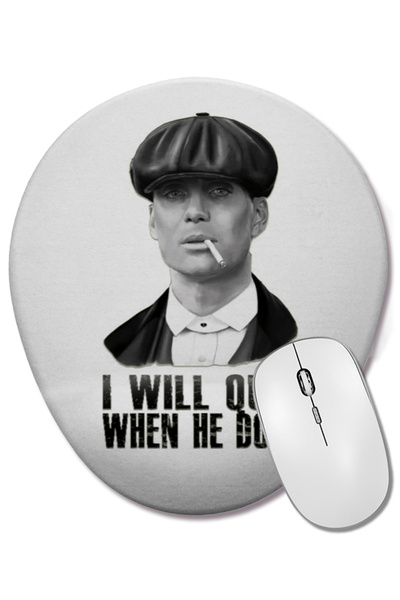 BASKI DÜNYASI Peaky Blinders 01 Mouse Pad oval cu suport pentru încheietura m...