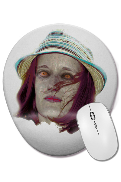 BASKI DÜNYASI Zumbi Modelo Mouse Pad oval cu suport pentru încheietura mâinii