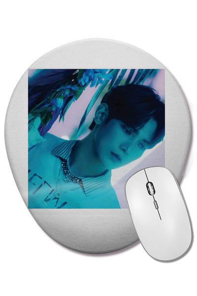 BASKI DÜNYASI Ateez Yeosang llusion Οβάλ ποντίκι με υποστήριξη καρπού