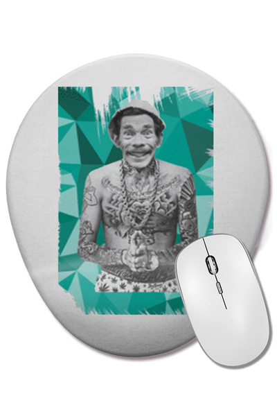 BASKI DÜNYASI Seu Madruga Татуиран Bilek Поддържан Овален Подложка за мишка