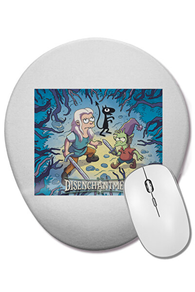 BASKI DÜNYASI Disenchantment 07 Mouse Pad oval cu suport pentru încheietura m...