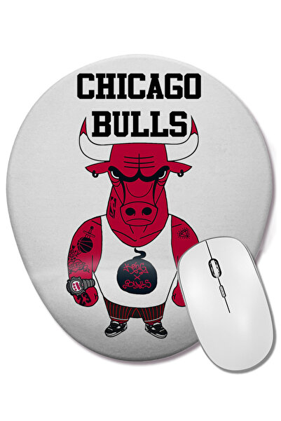 BASKI DÜNYASI Mouse Pad oval pentru baschet Chicago Bulls cu suport pentru în...