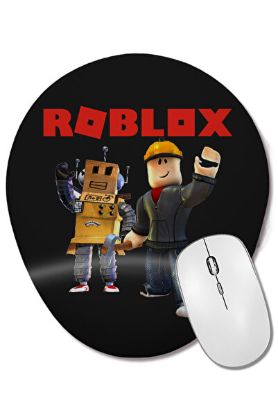 BASKI DÜNYASI Mouse Pad oval Roblox Builder cu suport pentru încheietura mâinii