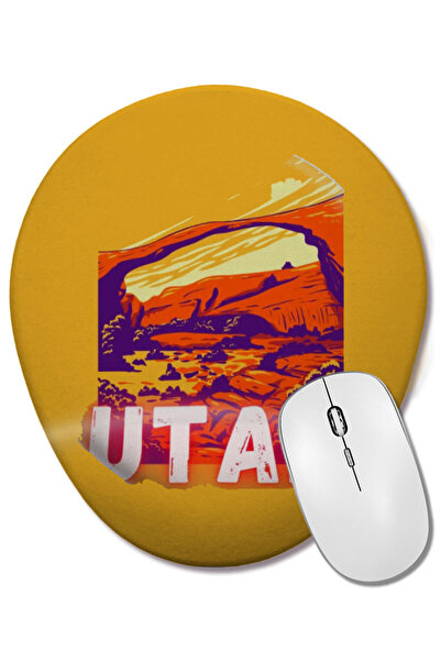 BASKI DÜNYASI Mouse Pad oval Utah Art cu suport pentru încheietura mâinii
