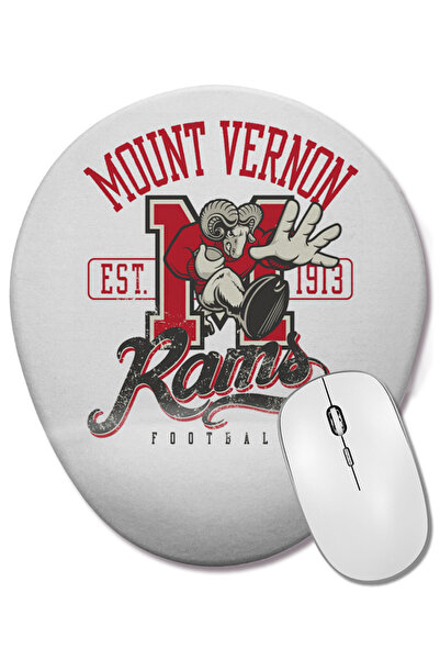 BASKI DÜNYASI Mouse Pad oval Rams Mount Vernon cu suport pentru încheietura m...
