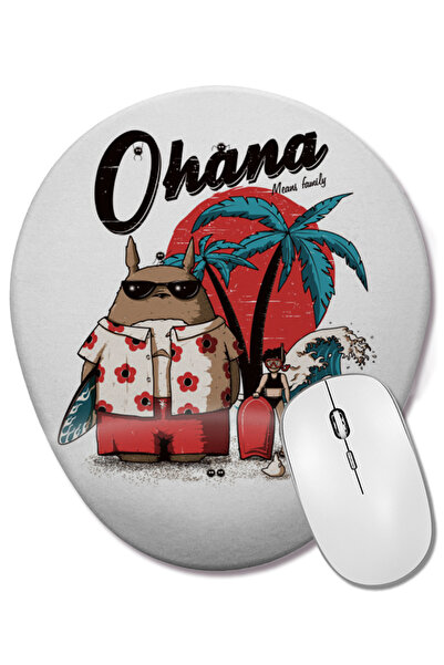 BASKI DÜNYASI Mouse Pad oval Ohana cu suport pentru încheietura mâinii