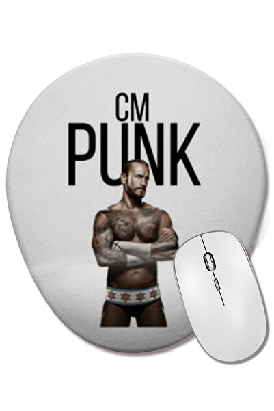 BASKI DÜNYASI Cm Punk Cm Punk Cm Punk Mouse Pad oval cu suport pentru încheie...