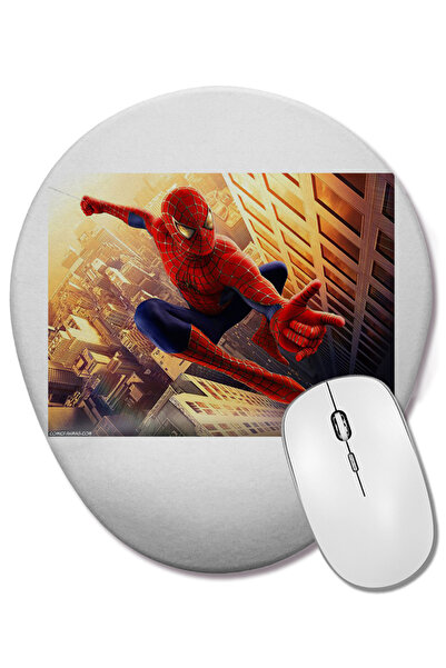 BASKI DÜNYASI Spider Man Oval Mouse Pad with Wrist Support
