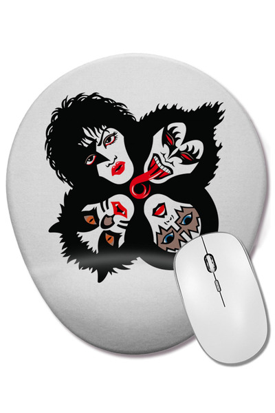 BASKI DÜNYASI Mouse Pad oval Kiss cu suport pentru încheietura mâinii