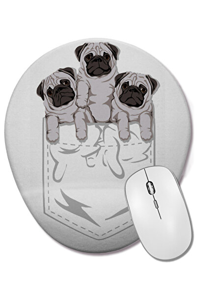 BASKI DÜNYASI Οβάλ ποντίκι με ριχτάρι στην πλάτη με το όνομα Pug Cepte Dog