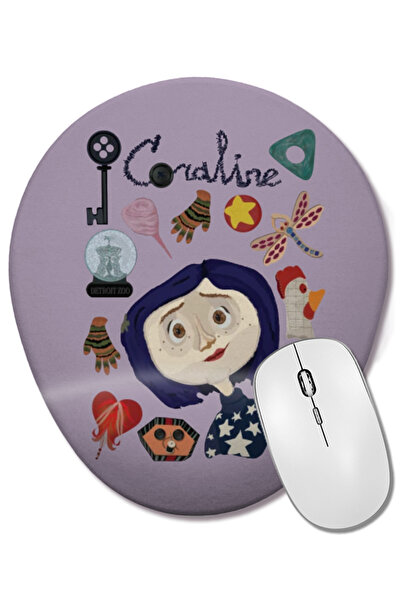 BASKI DÜNYASI Coraline At the Pink Palace Apartments Mouse Pad oval cu suport...